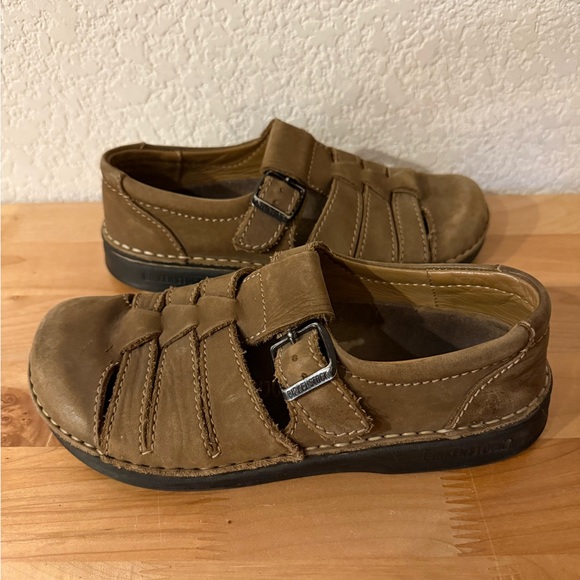 Birkenstock Madeira Fisherman Sandal 38 Brown Leather Comfort Women 7 - Picture 1 of 6